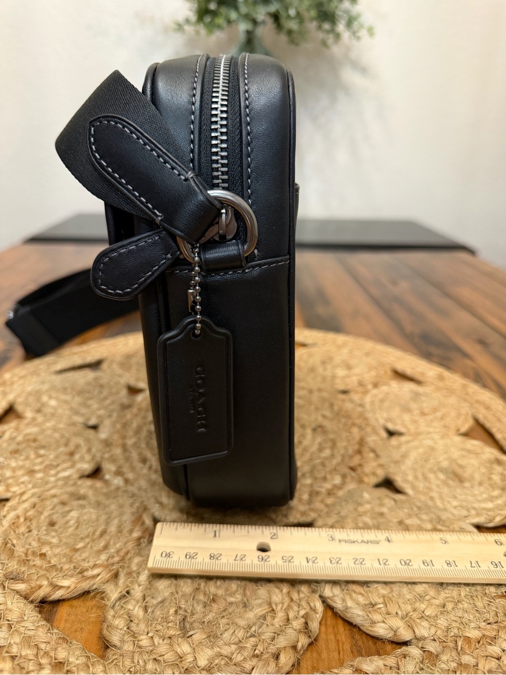 Coach Black Leather Crossbody Turn-Lock Pouch - Picture 5 of 11
